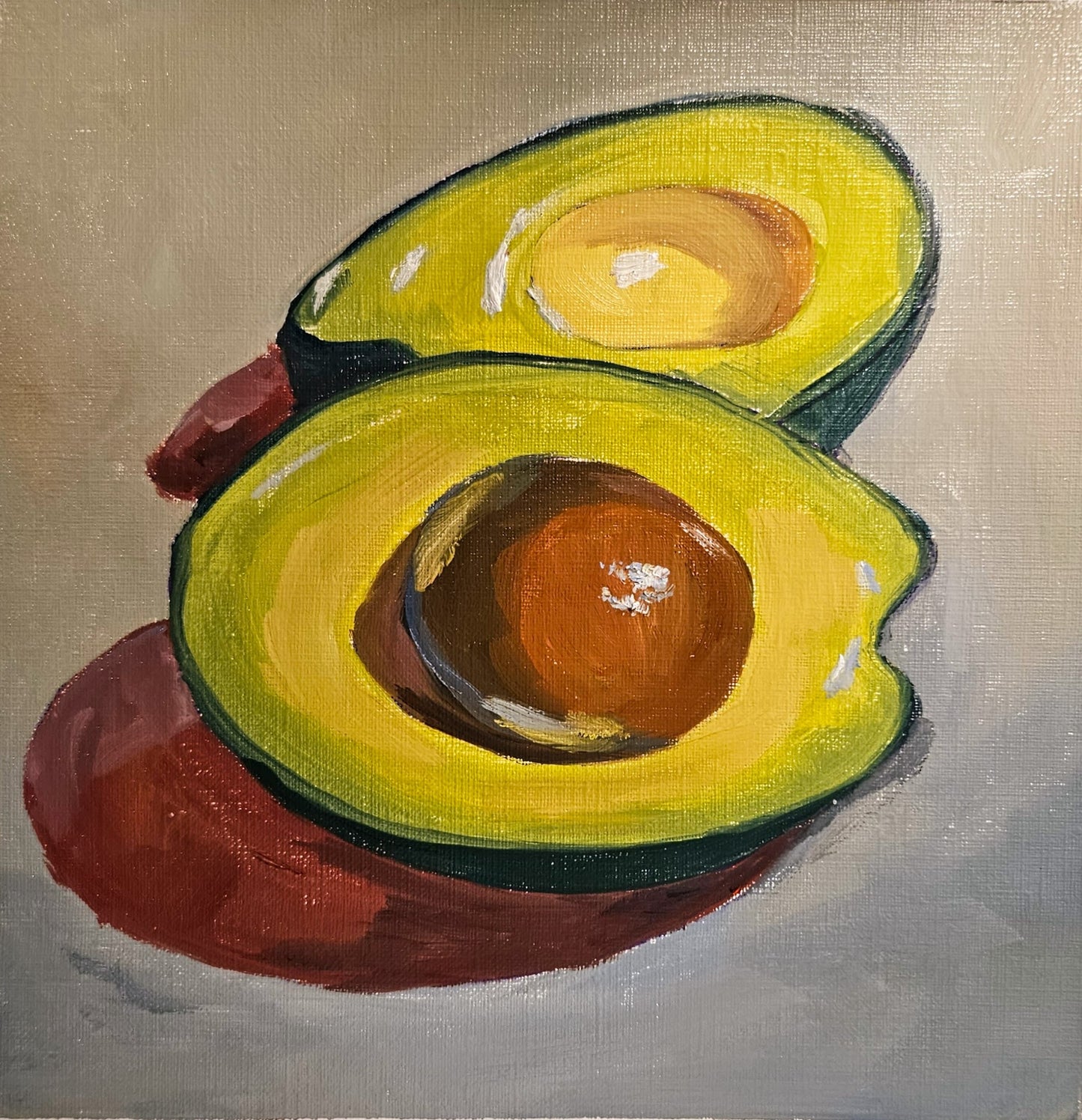 Avocado Study - Original 9x9in. Oil Painting