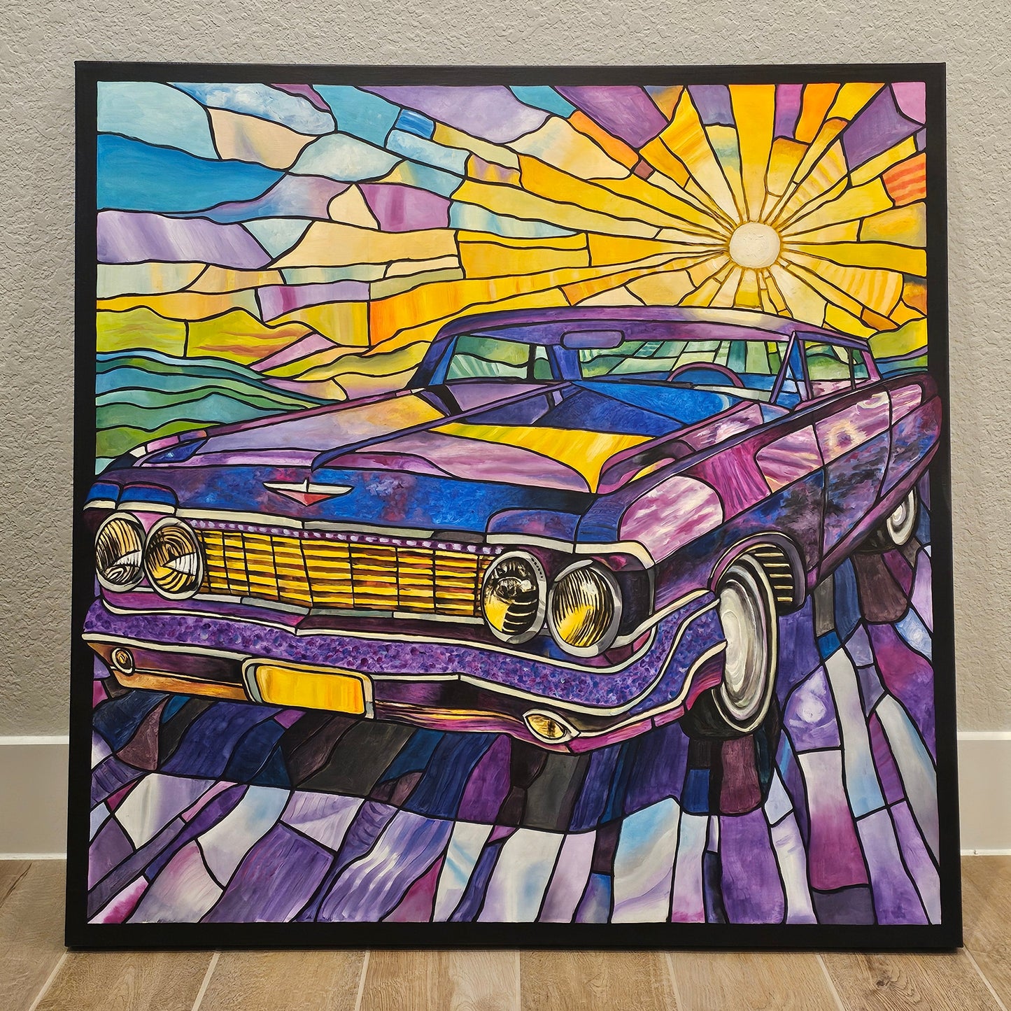 Stained Lowrider - Original 36x36in. Oil Painting