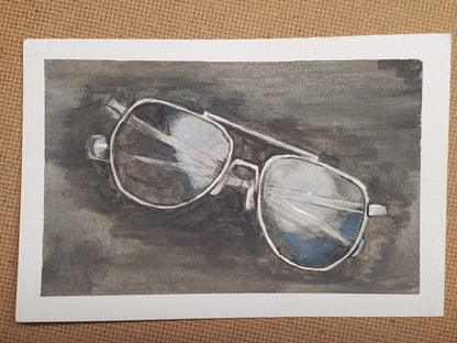 Aviator Sunglasses - Original 5x7in. Gouache Painting