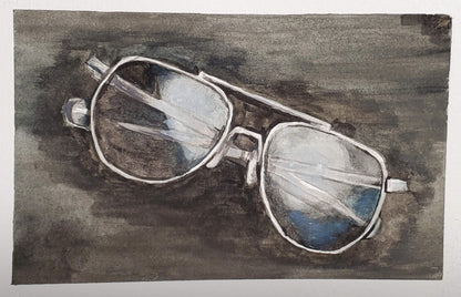 Aviator Sunglasses - Original 5x7in. Gouache Painting