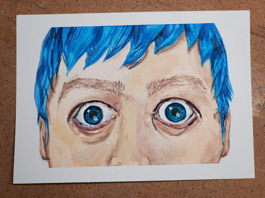 Buggy Punk Blue - Original 5x7in. Gouache Painting