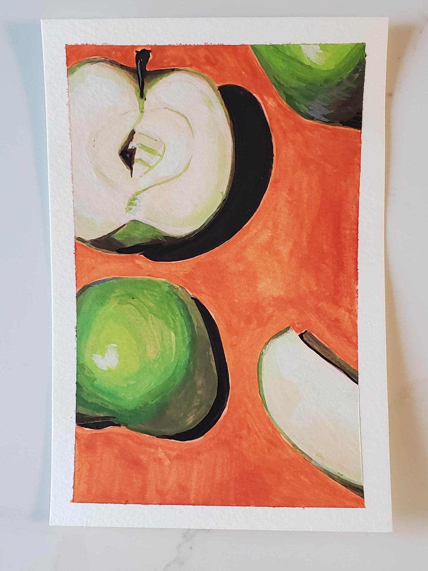 About Them Apples - Original 6x4in. Gouache Painting