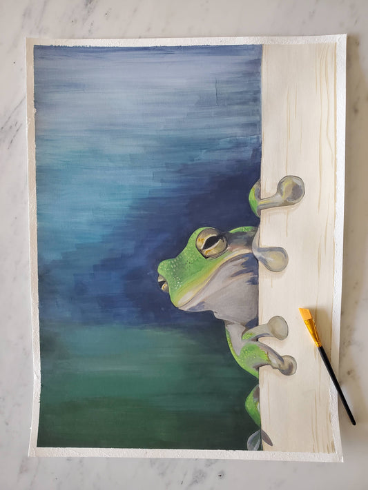Texas Tree Frog - Original 24x18in Acrylic Painting
