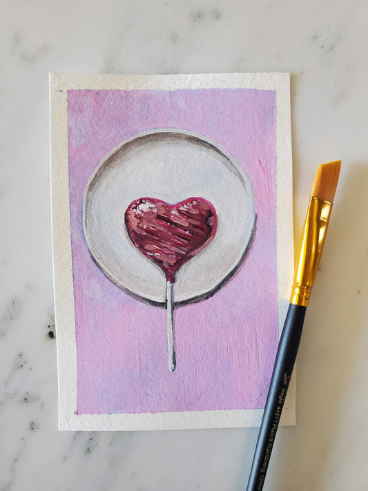 Sweet Heart - Original 6x4in. Gouache Painting