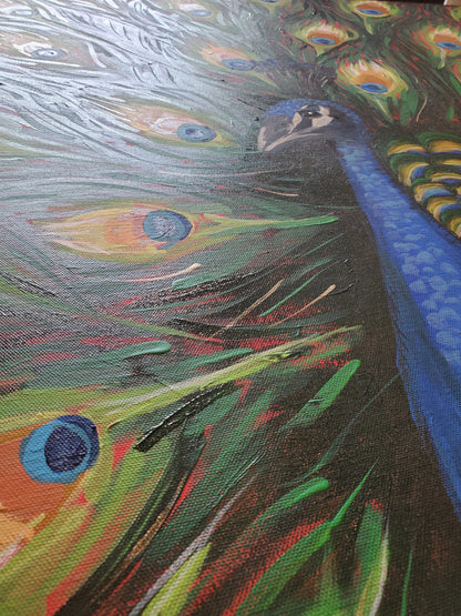 Peacock - Original 36x30in. Acrylic Painting