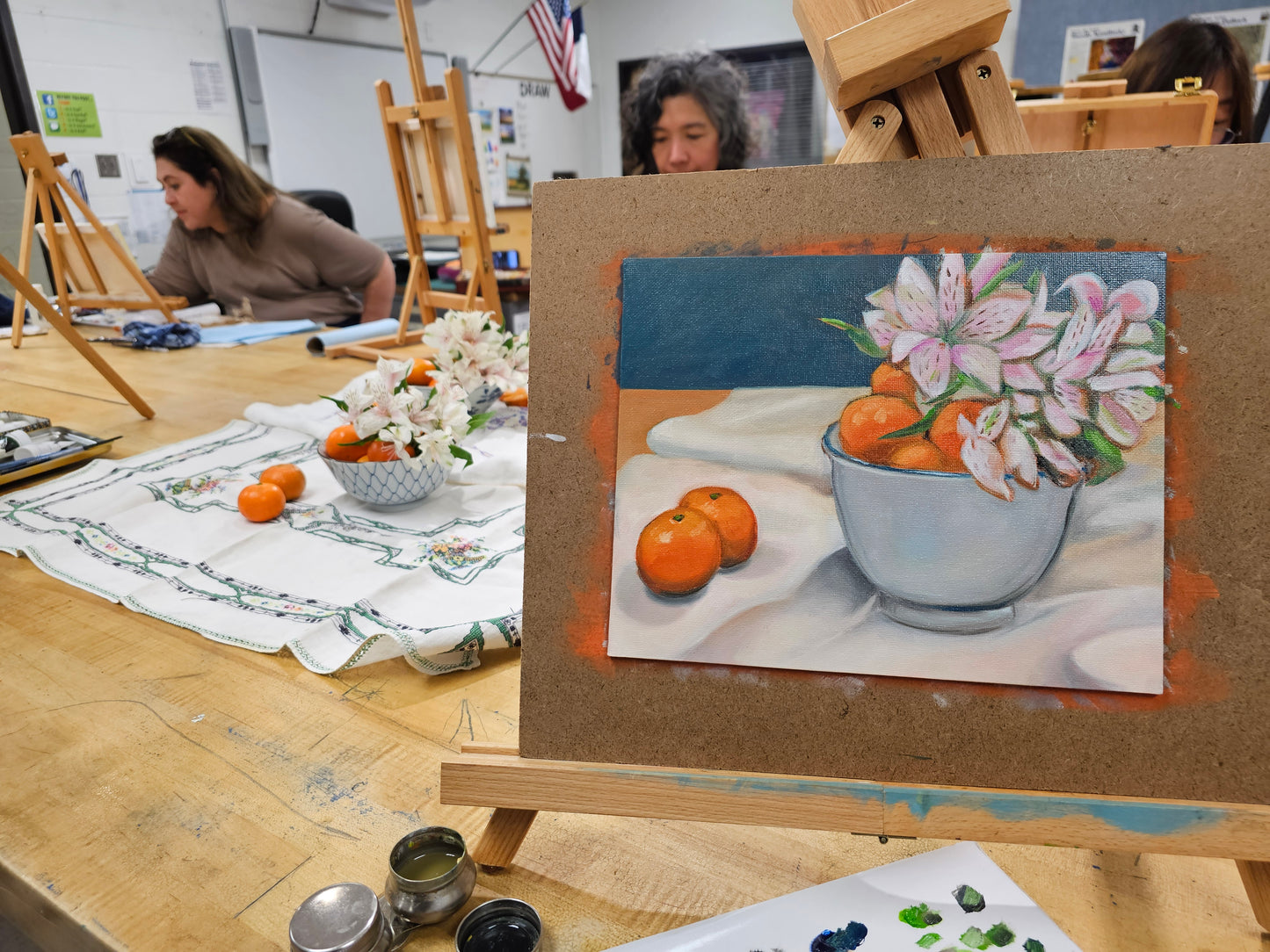 Oranges and Lilies - Original 8x10in Oil Painting