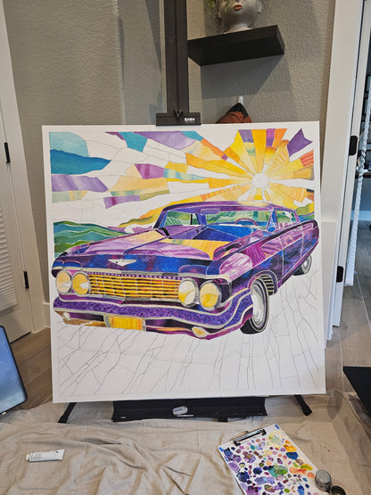 Stained Lowrider - Original 36x36in. Oil Painting