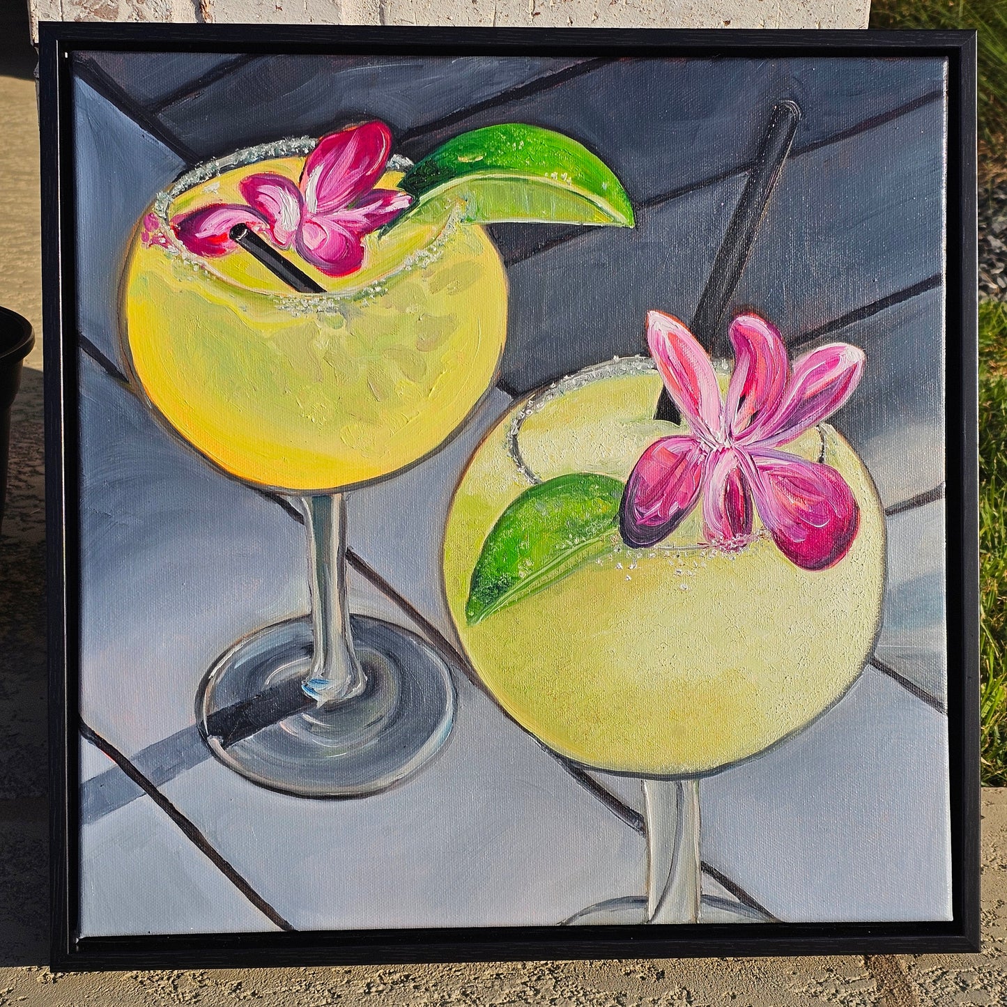 Vivo (Frosty Margaritas) - Original 16x16in. Oil Painting