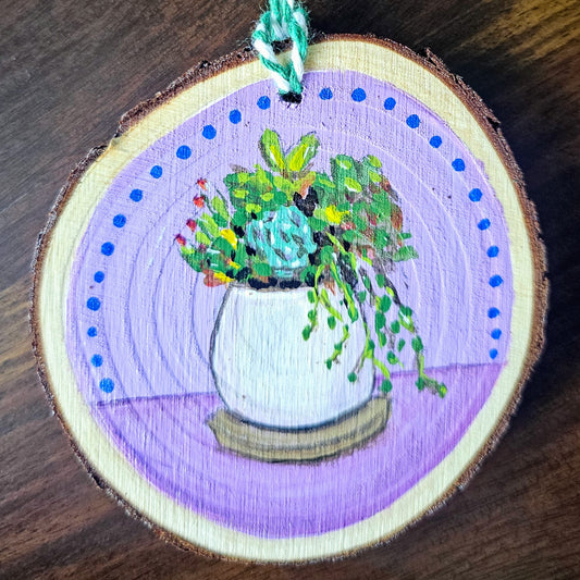 Succulent Garden - Handpainted Original Ornament