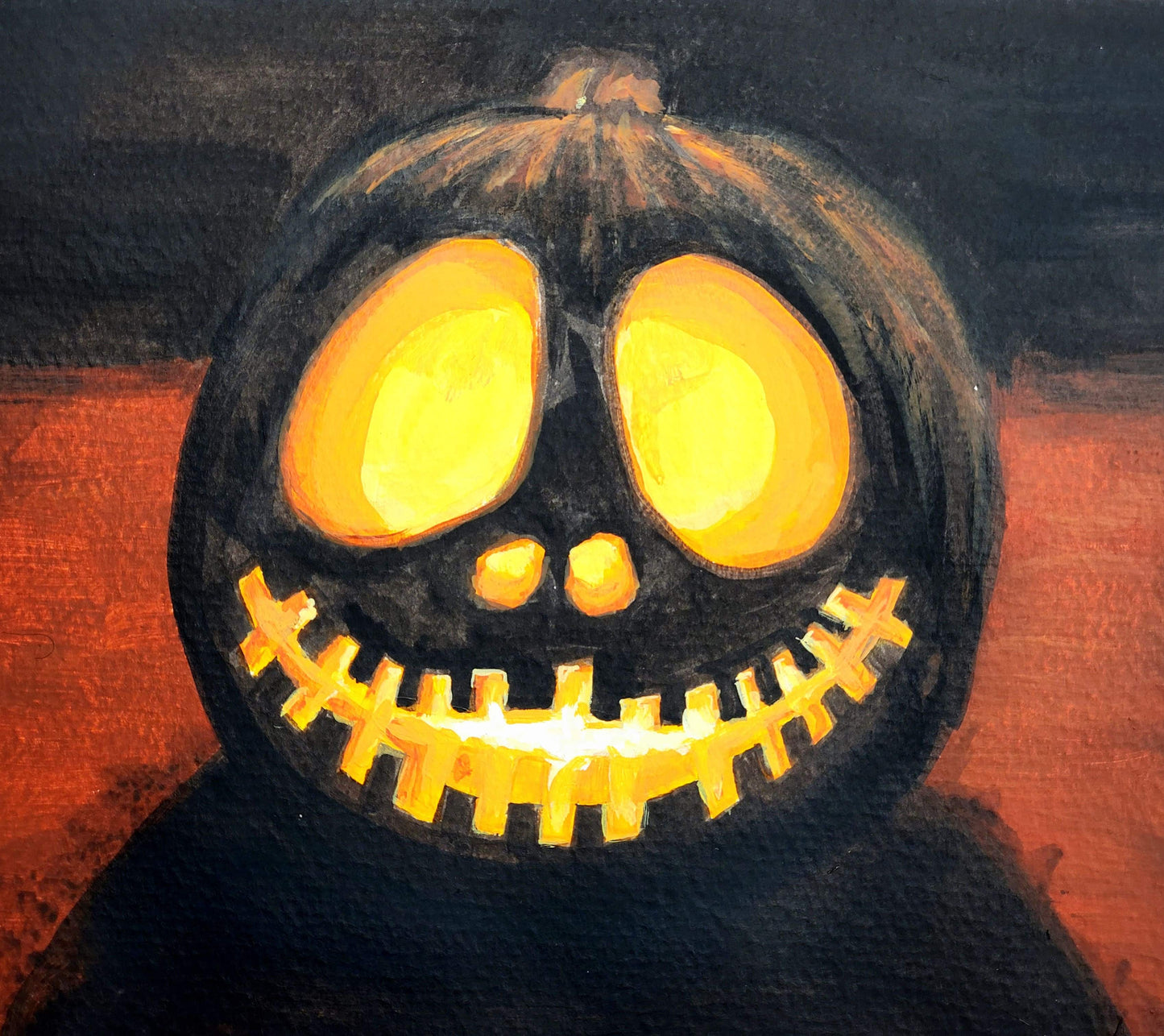Clayton's Jack-o'-Lantern - Original 9x11in. Acrylic Painting