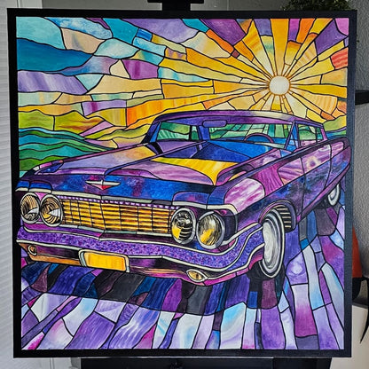 Stained Lowrider - Original 36x36in. Oil Painting