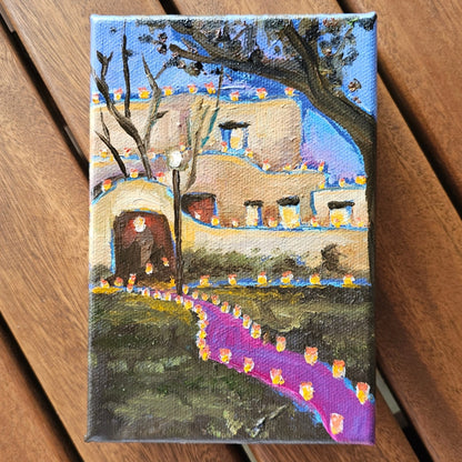 Luminarias - Original 4x6in. Oil Painting