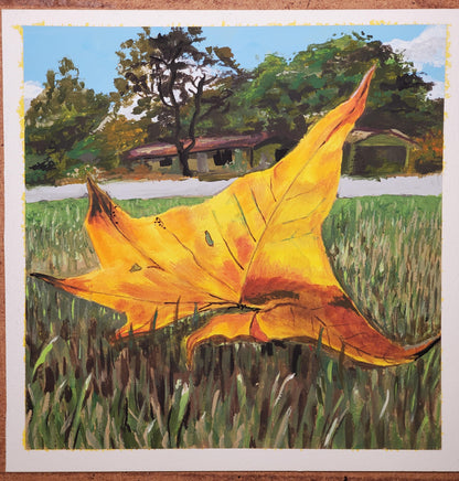 Fall in Austin - Original 9x9in. Acrylic Painting