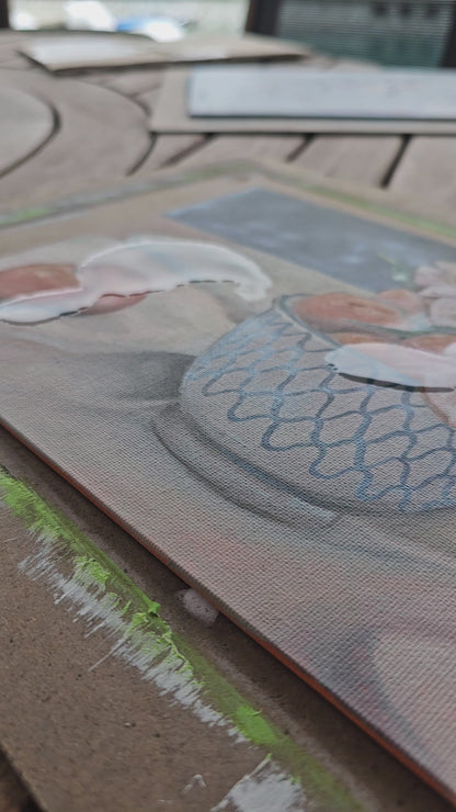 Oranges and Lilies - Original 8x10in Oil Painting