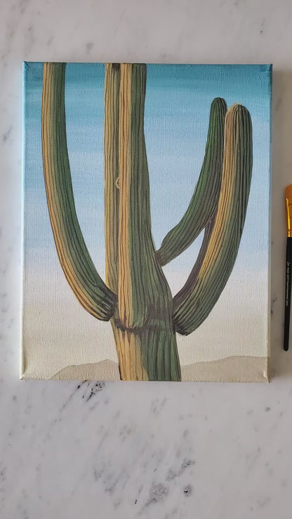 Saguaro Cactus - Original 14x11in Acrylic Painting