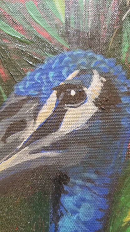 Peacock - Original 36x30in. Acrylic Painting